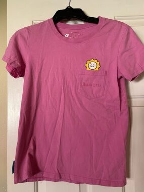 Dutch Bros Pink Short Sleeve “Radiate Kindness” Tee with pocket